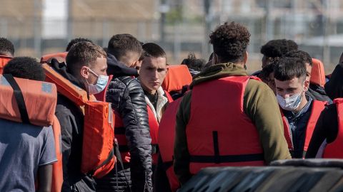 Border Force escorted 100 migrants back to Dover this morning after they were picked up in the English Channel