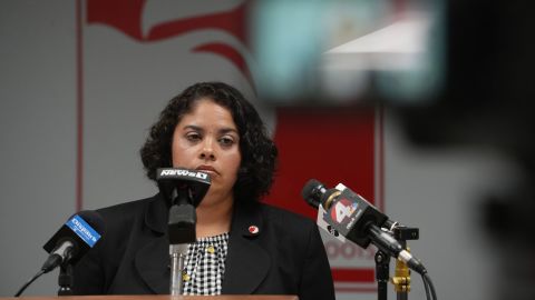 Columbus City School Board President Jennifer Adair held a news conference.