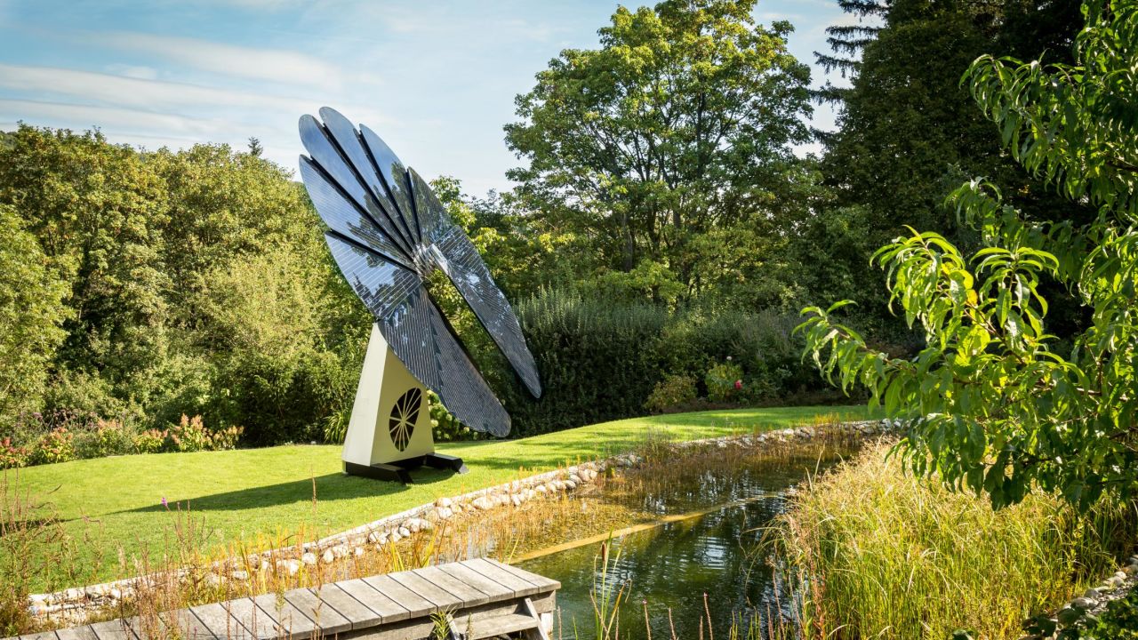 A Smartflower installation. The maker of the solar power system says it has doubled its business in Germany so far this year, citing higher demand after the invasion of Ukraine.