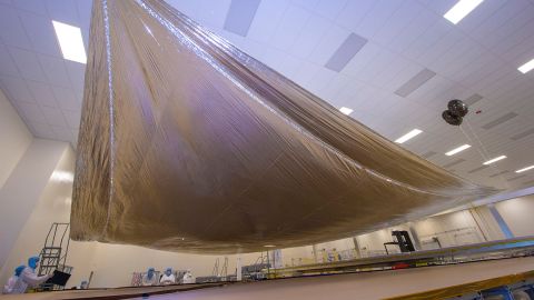 This is what NEA Scout's solar sail looks like when it's fully deployed.