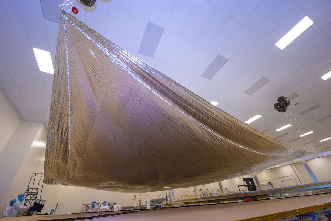 This is what NEA Scout's solar sail looks like when it's fully deployed.