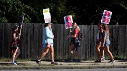 Aug 24, 2022; Columbus, Ohio, USA; Teachers, parents and students walk the picket line as Columbus Education Association strike at Whetstone High School in Columbus, Ohio on August 24, 2022. Today was suppose to be the first day of school for Columbus City Schools.

News Ceb First Day Of School