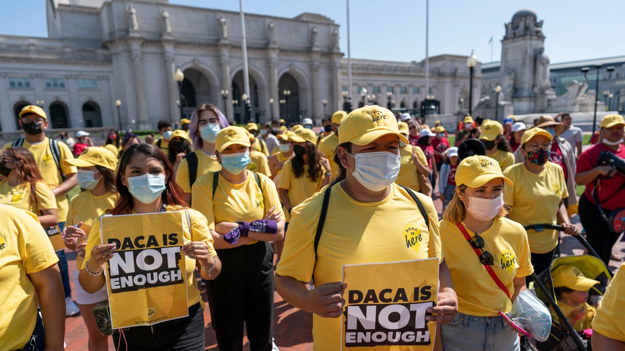 "Dreamers" rally in support of the Deferred Action for Childhood Arrivals program, also known as DACA, in Washington, DC, on June 15, 2022. 