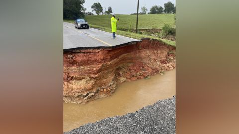 Highway 489 in Newton County has been closed until further notice after part of it was washed away by the flooding.