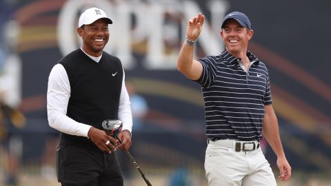 Woods (left) and McIlroy (right) are behind the launch of the TGL golf series. 