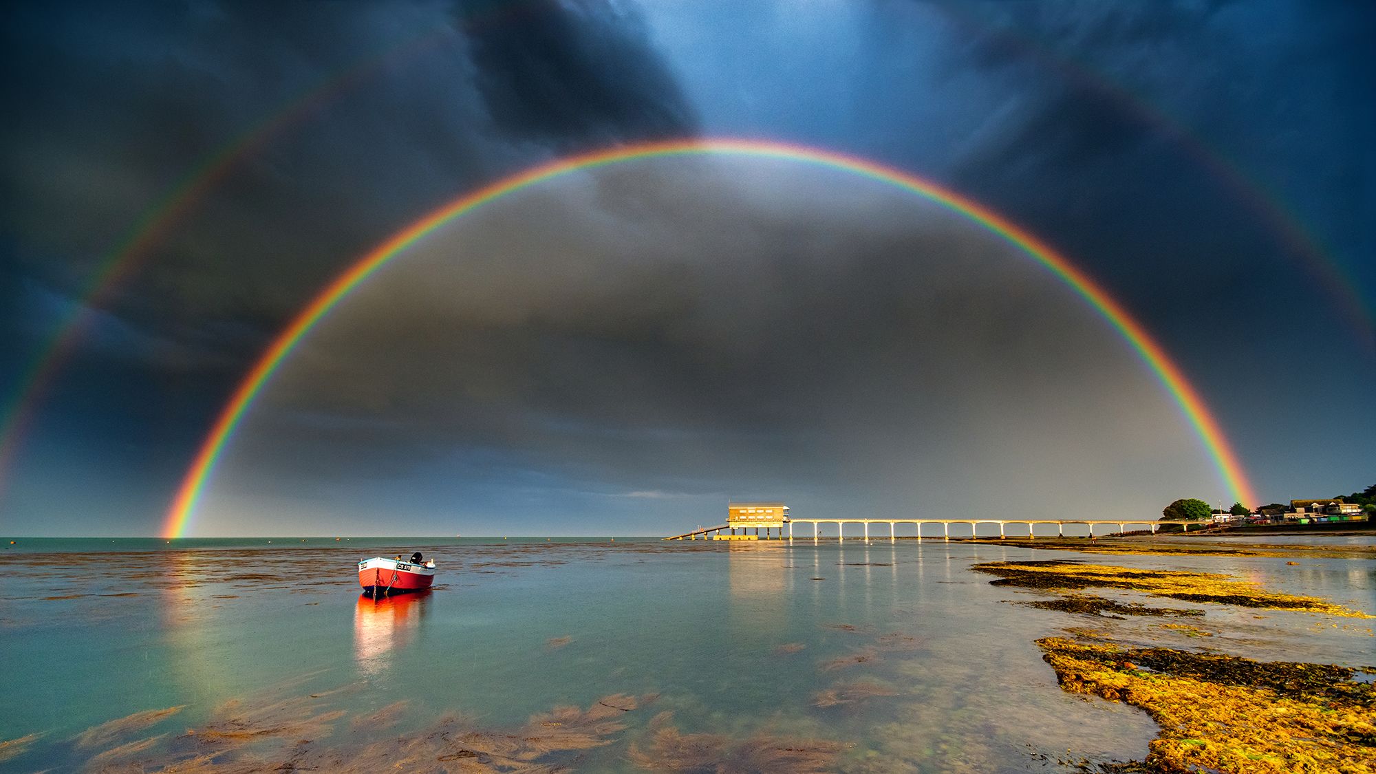 After chasing storms and showers across the UK's Isle of Wight to capture some incredible rainbows, Jamie Russell reached Bembridge as the final shower left.