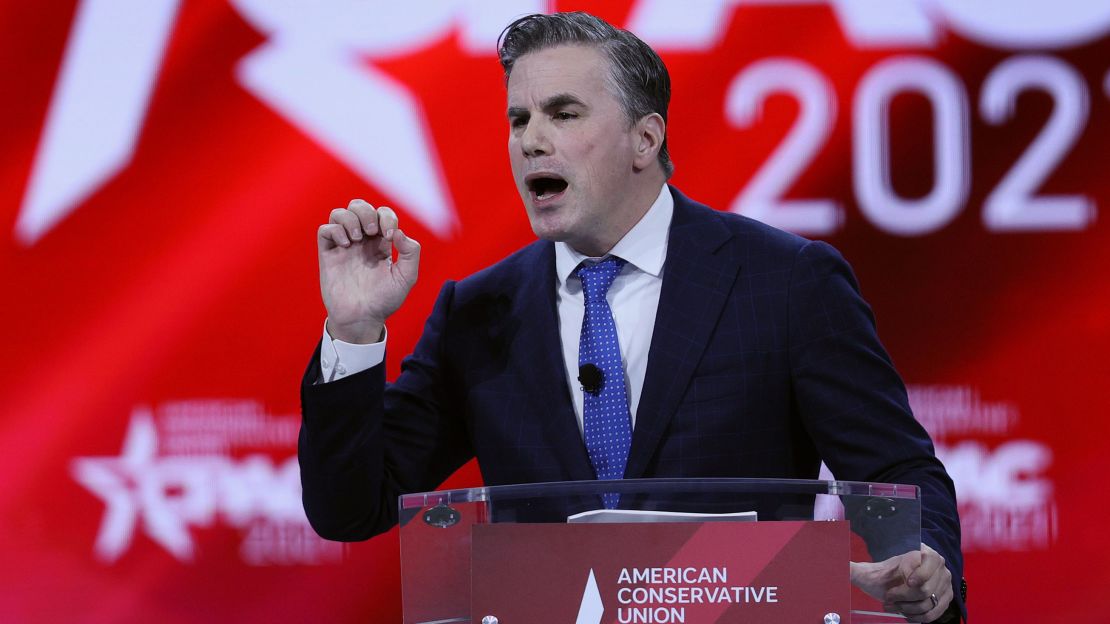 Tom Fitton, President of Judicial Watch, addresses the Conservative Political Action Conference  on February 28, 2021 in Orlando, Florida.