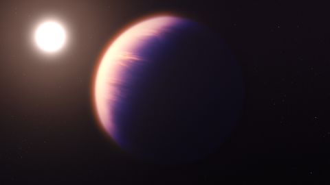 This illustration shows what exoplanet WASP-39 b could look like, based on current understanding of the planet. 