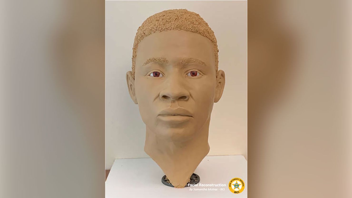 Officials are hoping a clay facial reconstruction may elicit new tips to help identify a cold case subject.