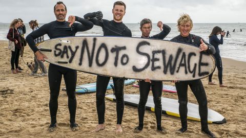 The public is protesting against the 'shocking' state of UK beaches.