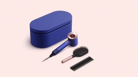 Dyson styling tools in Vinca Blue and Rosé