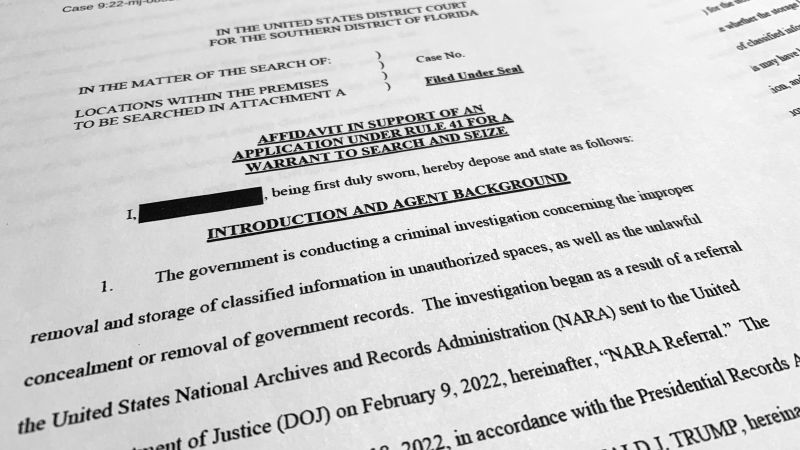 READ: Mar-a-Lago Search Warrant Affidavit And Memo | CNN Politics