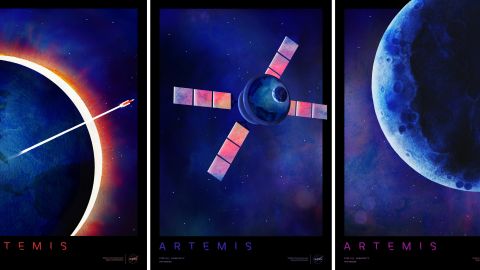 NASA의 새로운 포스터는 Artemis I의 여정의 여러 단계를 묘사합니다.