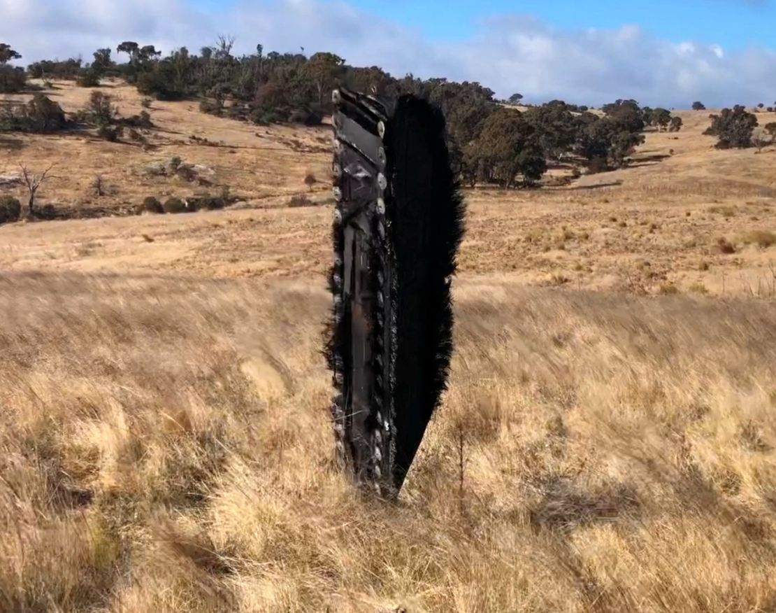 Likely debris from SpaceX Crew-1 appears on a field in Dalgety, Australia, in July in an image from social media.