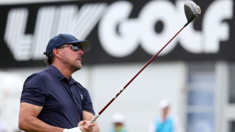 Mickelson during a LIV Golf Invitational event on July 29, 2022.