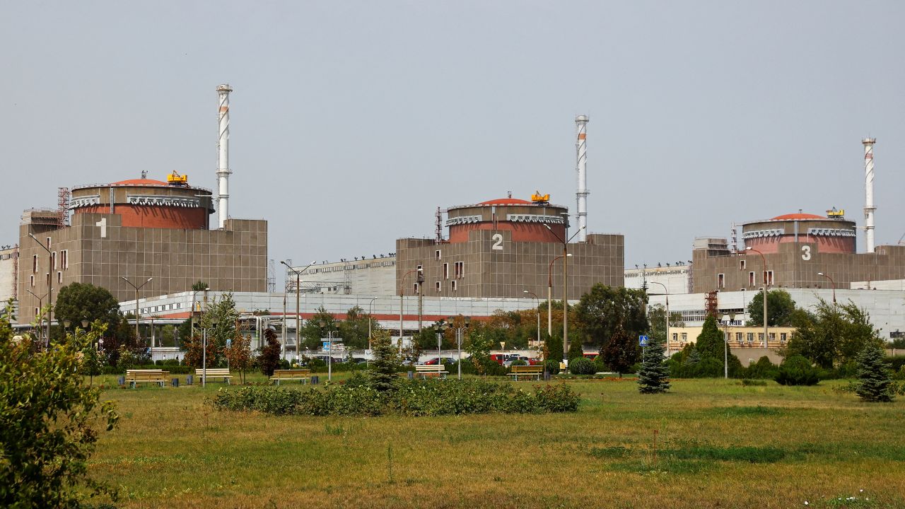 A view shows the Zaporizhzhia nuclear power plant outside the Russian-controlled city of Enerhodar in Zaporizhzhia region, Ukraine on August 22.