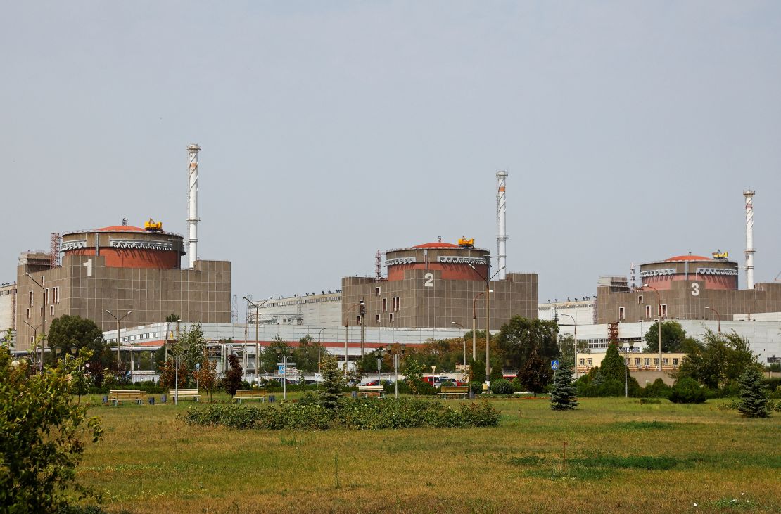 A view shows the Zaporizhzhia nuclear power plant outside the Russian-controlled city of Enerhodar in Zaporizhzhia region, Ukraine on August 22. 