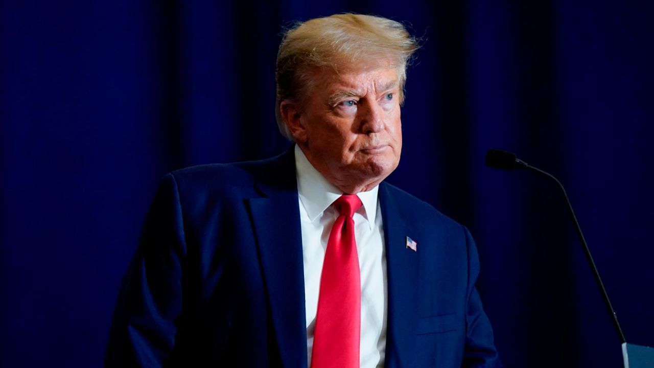 Washington, DC - July 26 : Former President Donald Trump speaks during the America First Agenda Summit organized by America First Policy Institute AFPI on Tuesday, July 26, 2022 in Washington, DC. (Photo by Jabin Botsford/The Washington Post via Getty Images)