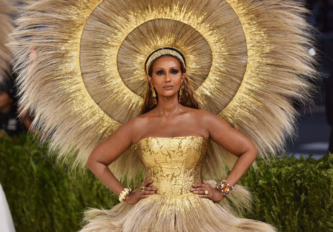 Iman attends the Met Gala on September 13, 2021 in New York City. 