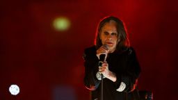 British singer Ozzy Osbourne performs during the closing ceremony for the Commonwealth Games at the Alexander Stadium in Birmingham, central England, on August 8, 2022. 