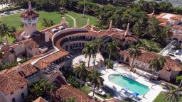 An aerial view of former President Donald Trump's Mar-a-Lago home after Trump said that FBI agents raided it, in Palm Beach, Florida, on August 15, 2022. 