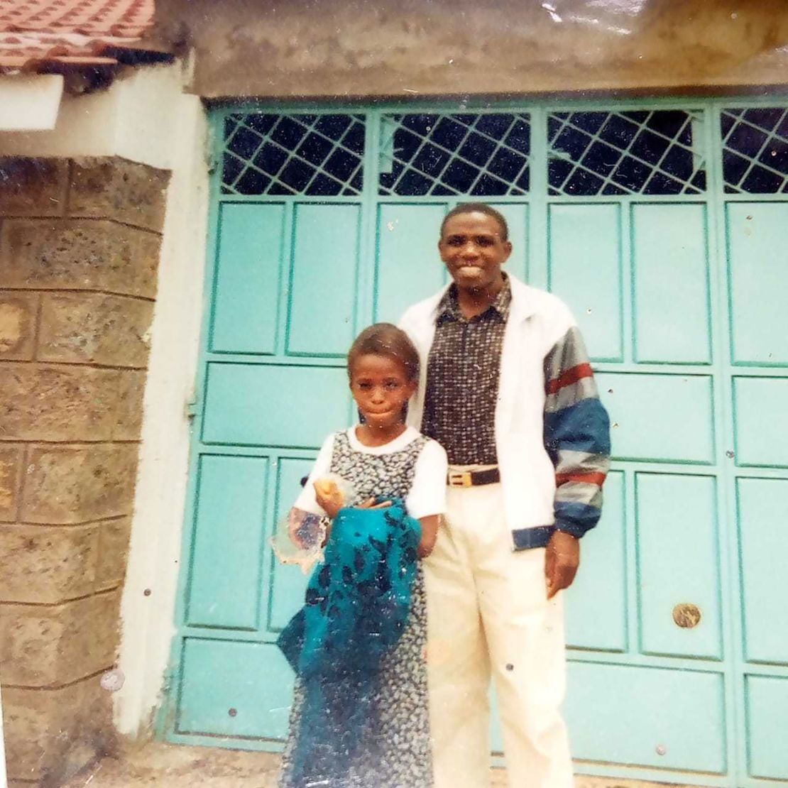 A young Irene Gakwa is shown with her father, Francis Kambo, in Nairobi, Kenya. "She's always been a daddy's girl," her father said. 
