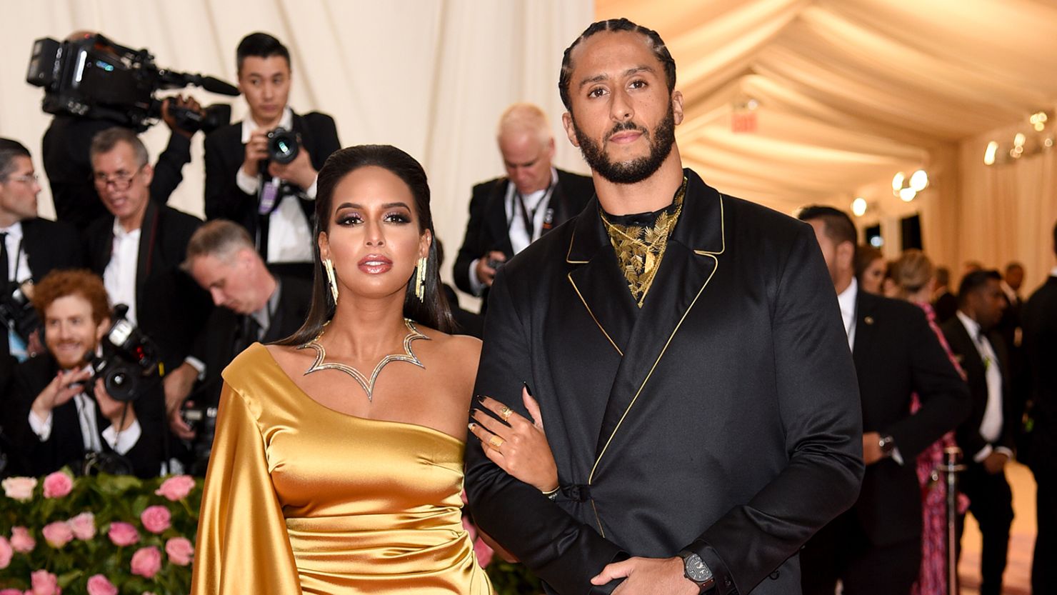 Colin Kaepernick, left, and girlfriend Nessa Diab attend The Metropolitan Museum of Art's Costume Institute benefit gala celebrating the opening of the "Camp: Notes on Fashion" exhibition on Monday, May 6, 2019, in New York. 