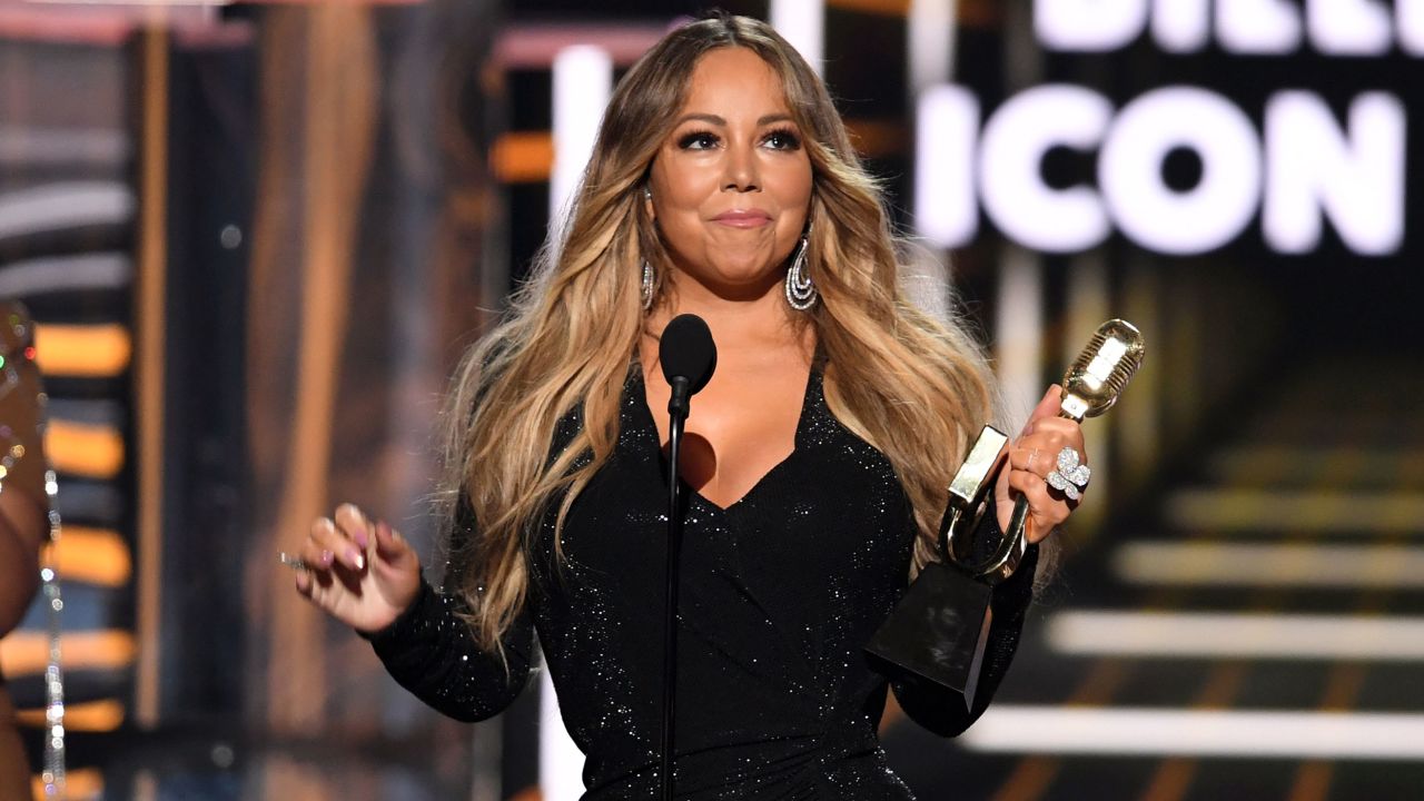 Mariah Carey, seen at the 2019 Billboard Music Awards as she accepted the Icon Award, is one of the celebrities whose homes were targeted.
