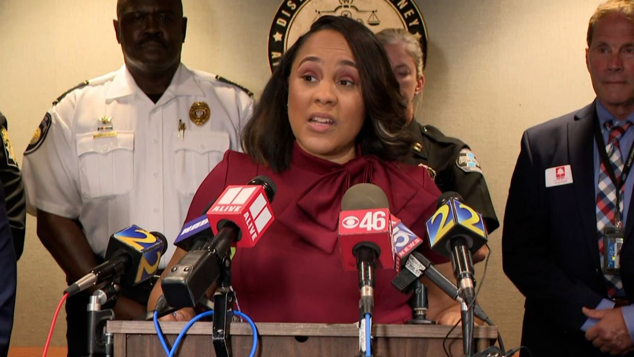 Fulton County District Attorney Fani Willis speaks at the news conference announcing the indictments Monday.