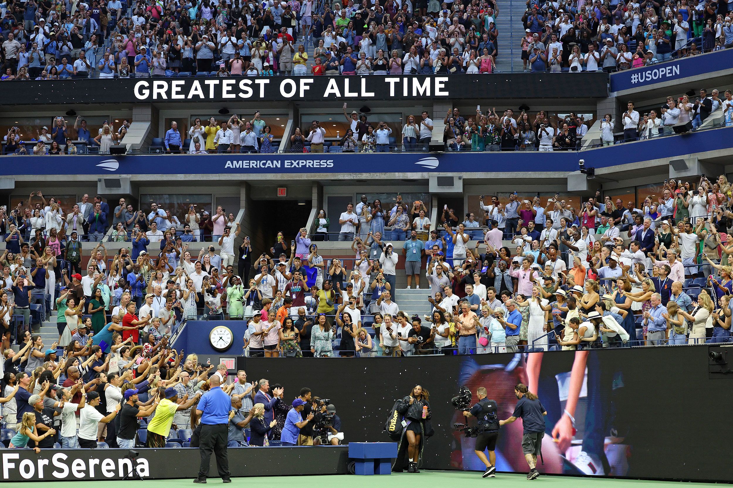 Williams walks onto the court before her match Monday. Many consider her to be the greatest women's tennis player of all time.