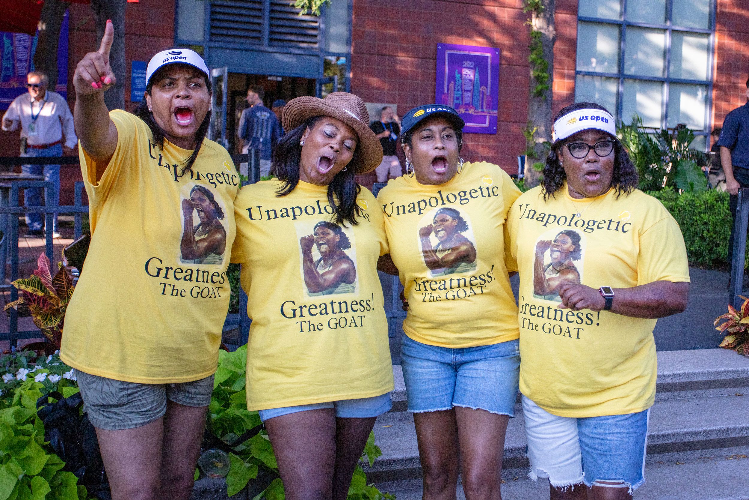 Fans show their support for Williams outside the stadium Monday.