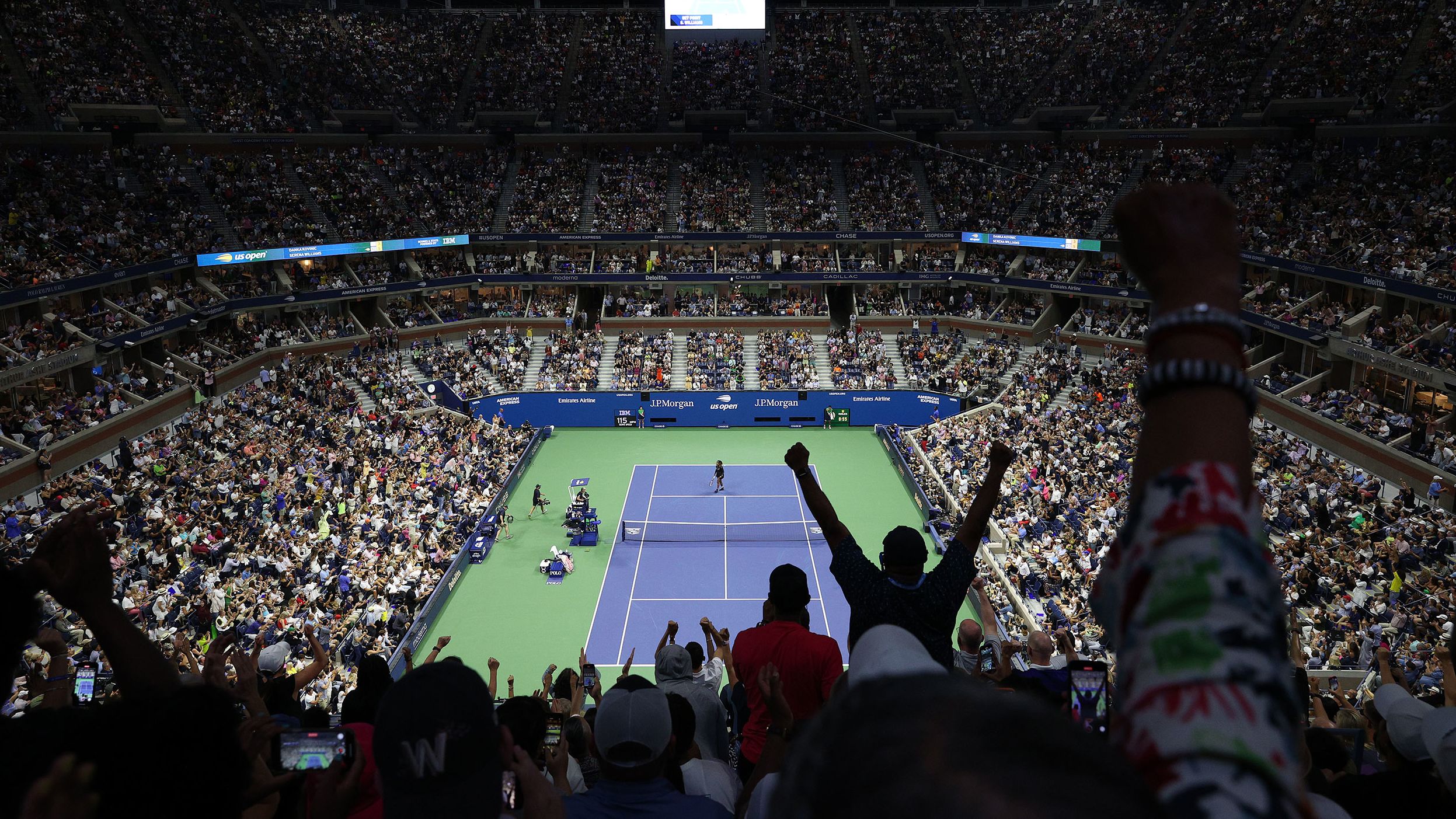 The crowd was firmly in Williams' corner on Monday, cheering every point she won.