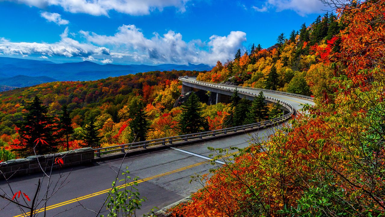 <strong>Blue Ridge Parkway, North Carolina and Virginia:</strong> The Linn Cove Viaduct in North Carolina is always a highlight of any drive on the Blue Ridge Parkway. 