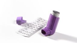 Purple asthma inhaler and steroids 