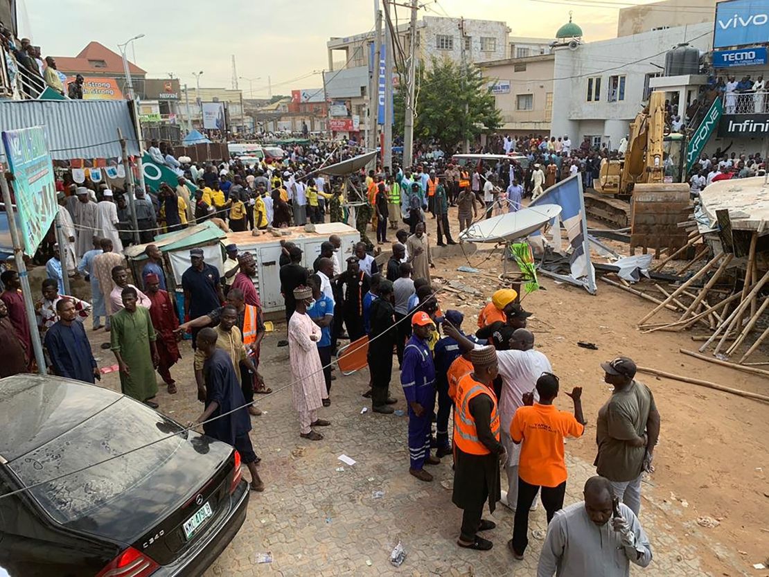 The collapsed building in Kano city was under construction. 