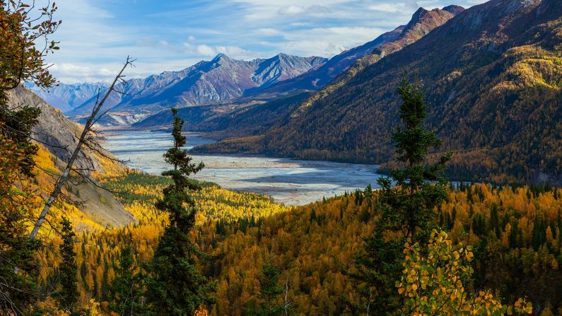 Scenic view of the glacial fed Matanuska River on a crisp autumn day.

AdobeStock_243779955