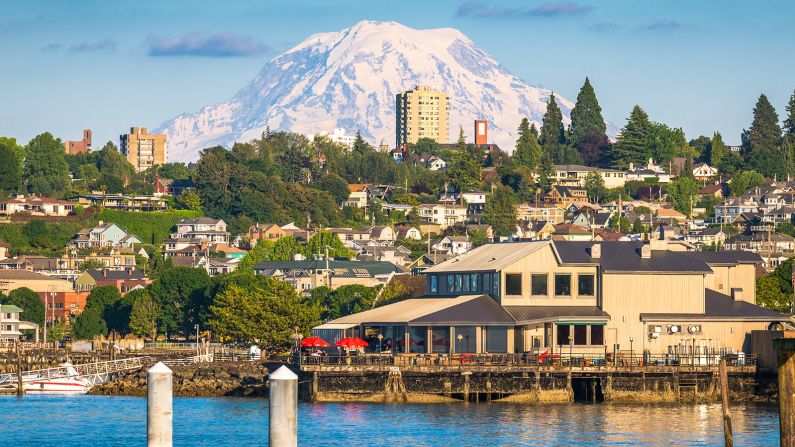 Tacoma, Washington, USA with Mt. Rainier in the distance on Commencement Bay.

AdobeStock_295646043