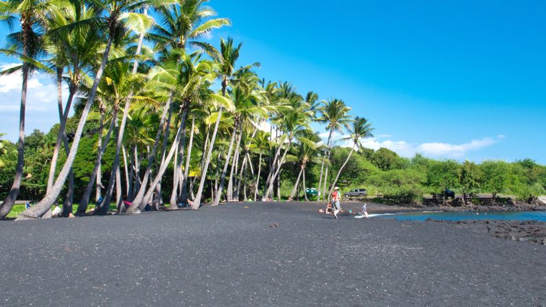 Punalu'u Black Sand Beach Beach on the southeastern coast of Kau on the Big Island of Hawaii

AdobeStock_351426193