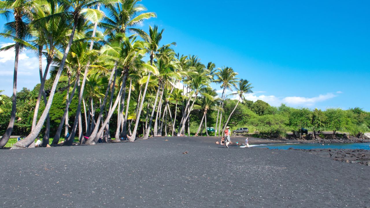 <strong>Kaʻū District, Hawaii: </strong>Punalu'u is one of the most famous black sand beaches in Hawaii. It's in Kaʻū on the southern end of the island of Hawaii. 