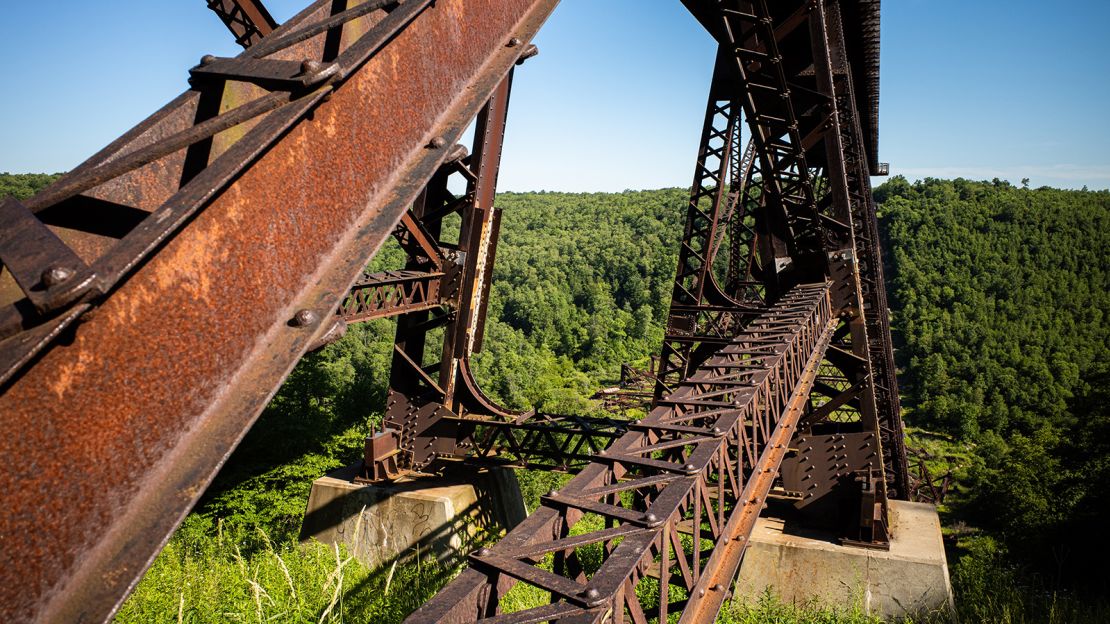 Bridge ruins are part of Pennsylvania's Kinzua Bridge State Park.