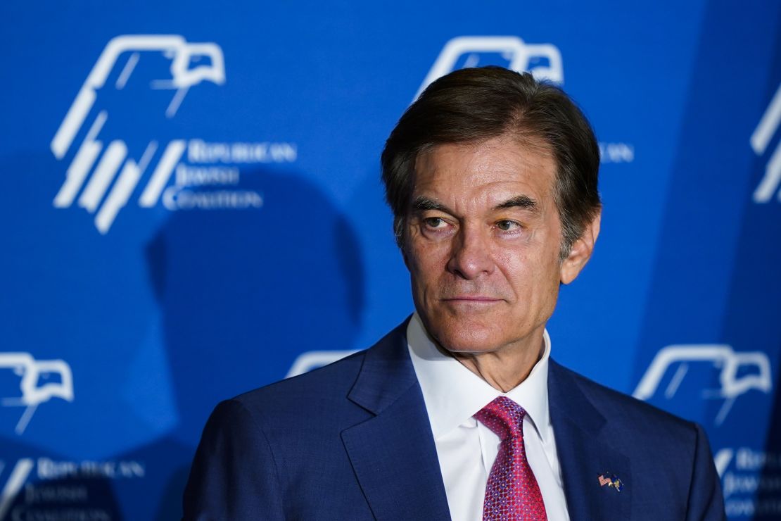 Mehmet Oz, a Republican candidate for U.S. Senate in Pennsylvania, takes part in a Republican Jewish Coalition event in Philadelphia, Wednesday, Aug. 17, 2022.