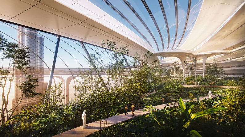 The Skypark would encourage more sustainable living by providing a cool, green space where residents of the Downtown Circle could walk from their homes to their places of work, and to entertainment and leisure venues -- all without having to step outside into the often unbearable heat.