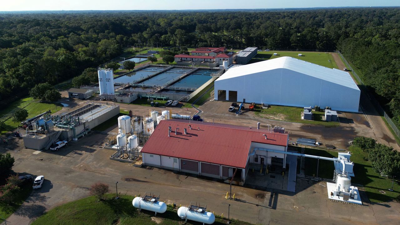 An aerial view of the O.B. Curtis Water Plant on August 31.