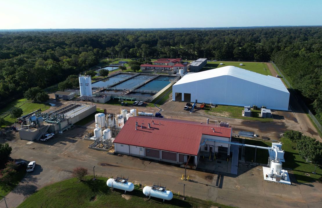 An aerial view of the O.B. Curtis Water Plant on August 31.