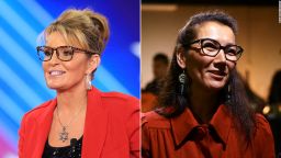 Sarah Palin, left, and Mary Peltola.