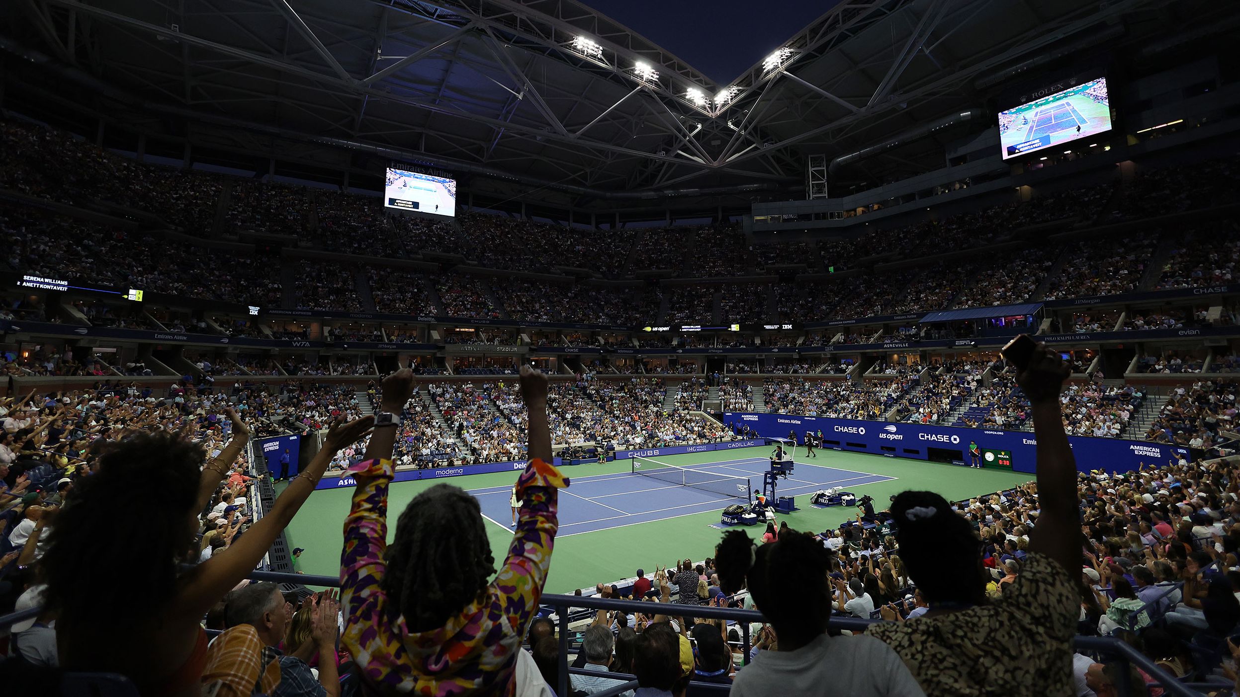 The fans at Arthur Ashe Stadium cheered every point Williams won on Wednesday, just as they did on Monday.