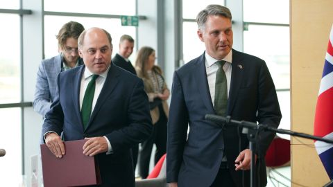 UK Defense Secretary Ben Wallace and Australian Deputy Prime Minister, Richard Marles at BAE systems in Barrow-in-Furness, August 31, 2022.