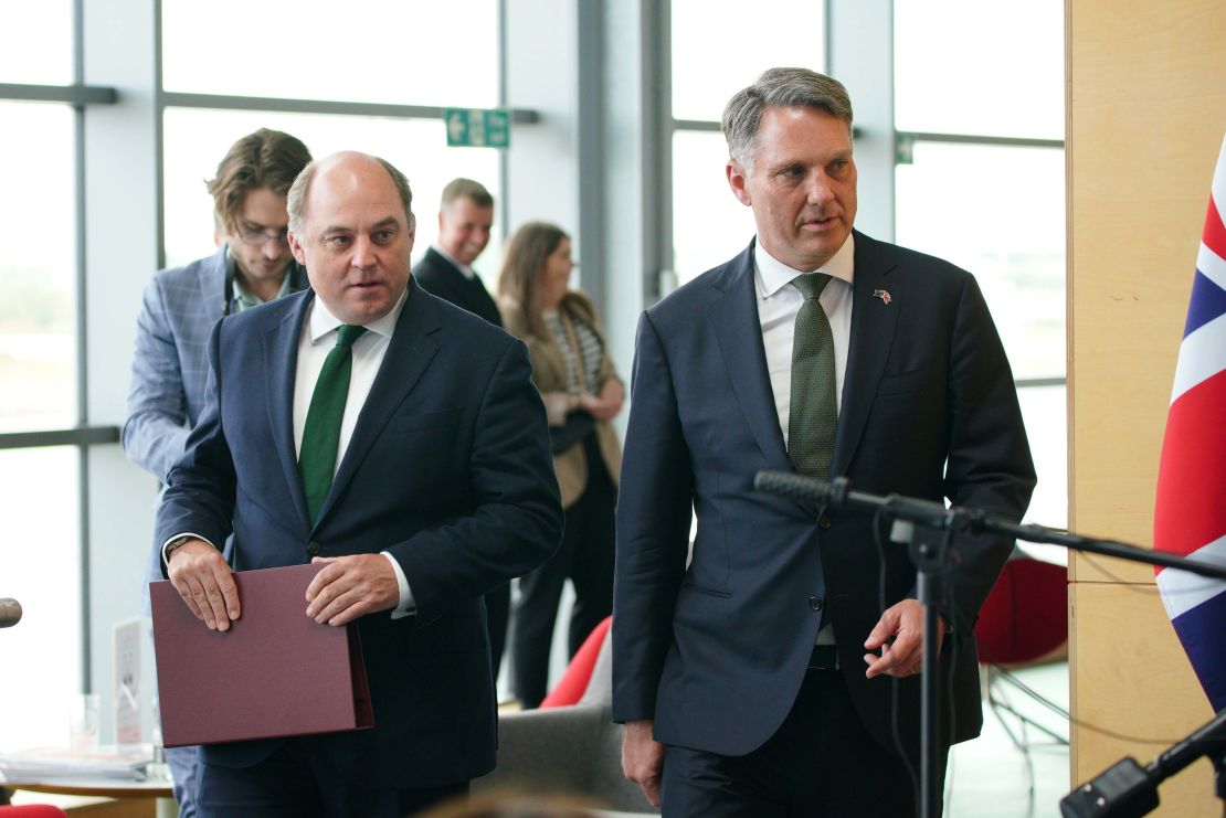 UK Defense Secretary Ben Wallace and Australian Deputy Prime Minister, Richard Marles at BAE systems in Barrow-in-Furness,  August 31, 2022.