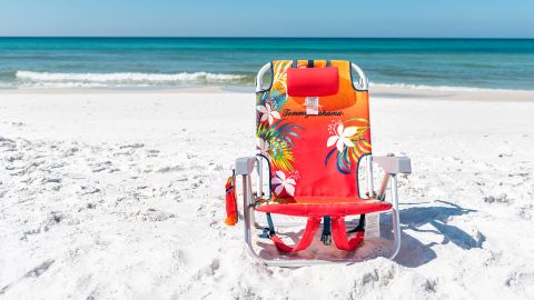 A Tommy Bahama beach chair in Santa Rosa Beach, Florida.  The brand controls 80% of beach chairs over $30.