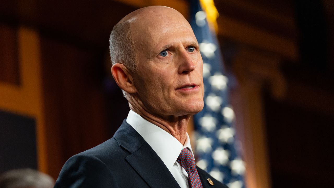 Senator Rick Scott, a Republican from Florida, speaks during a news conference in Washington, D.C., on Tuesday, July 26, 2022. 